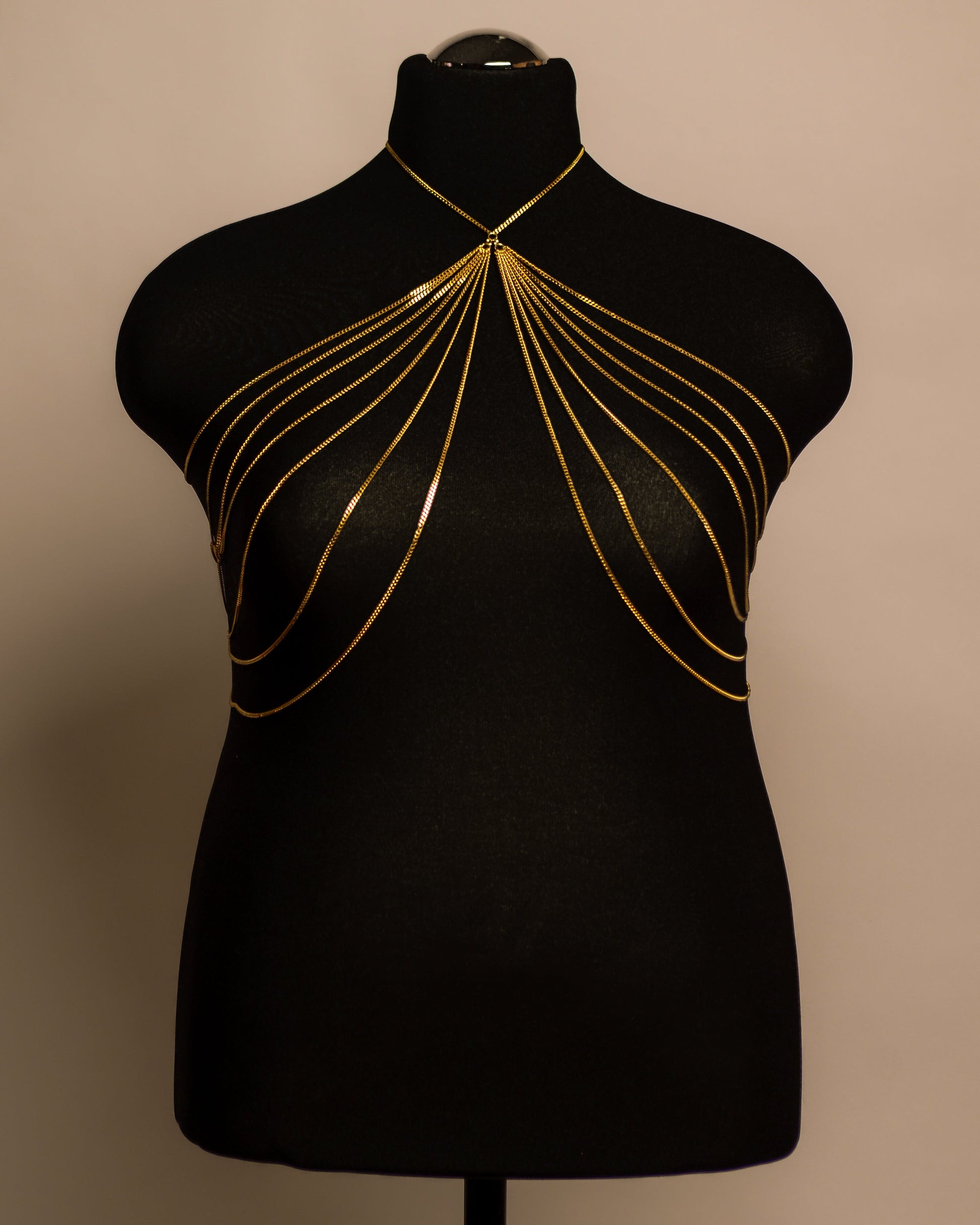 After Dark Top stainless steel body chain handgemaakt op maat