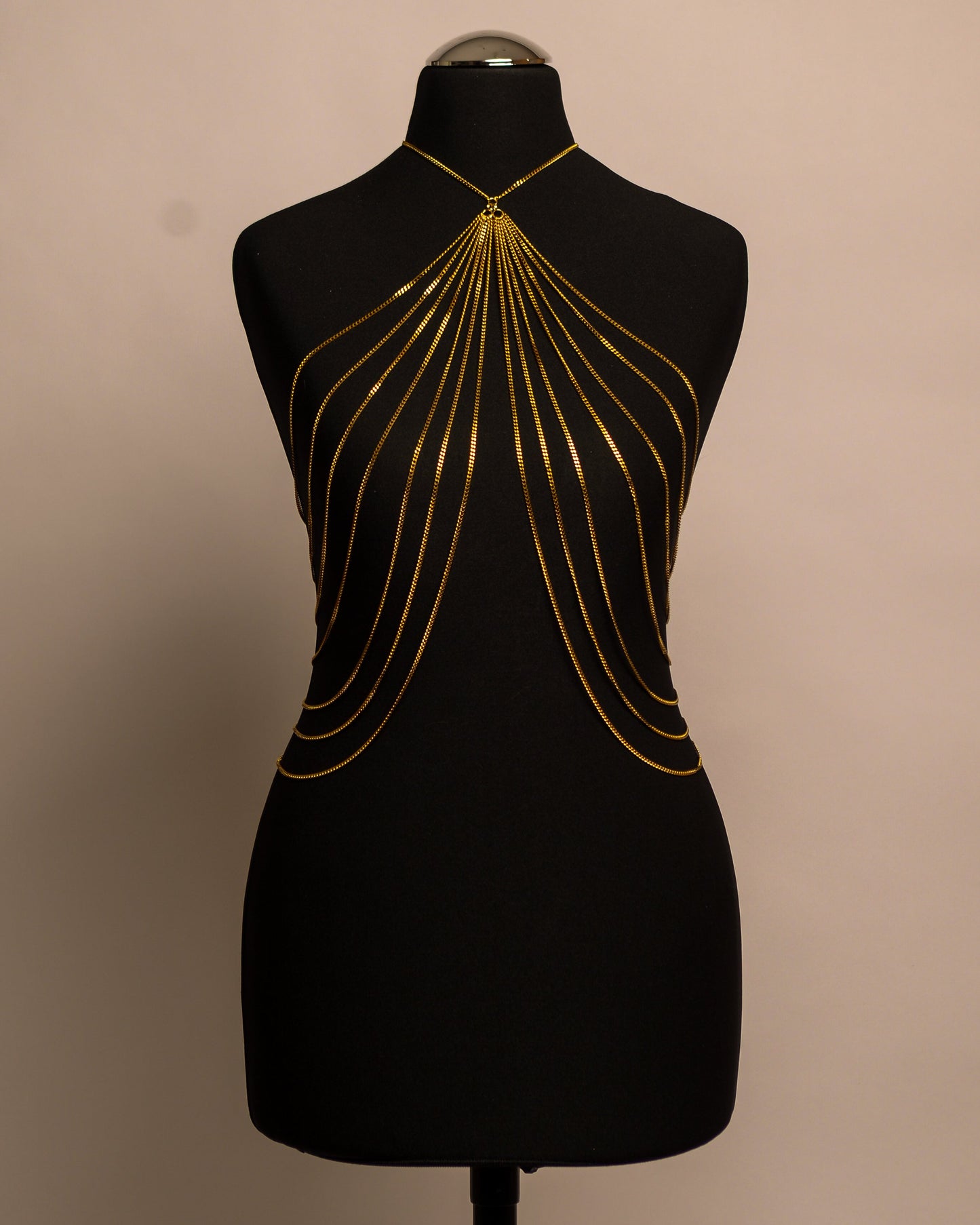 After Dark Top stainless steel body chain handgemaakt op maat