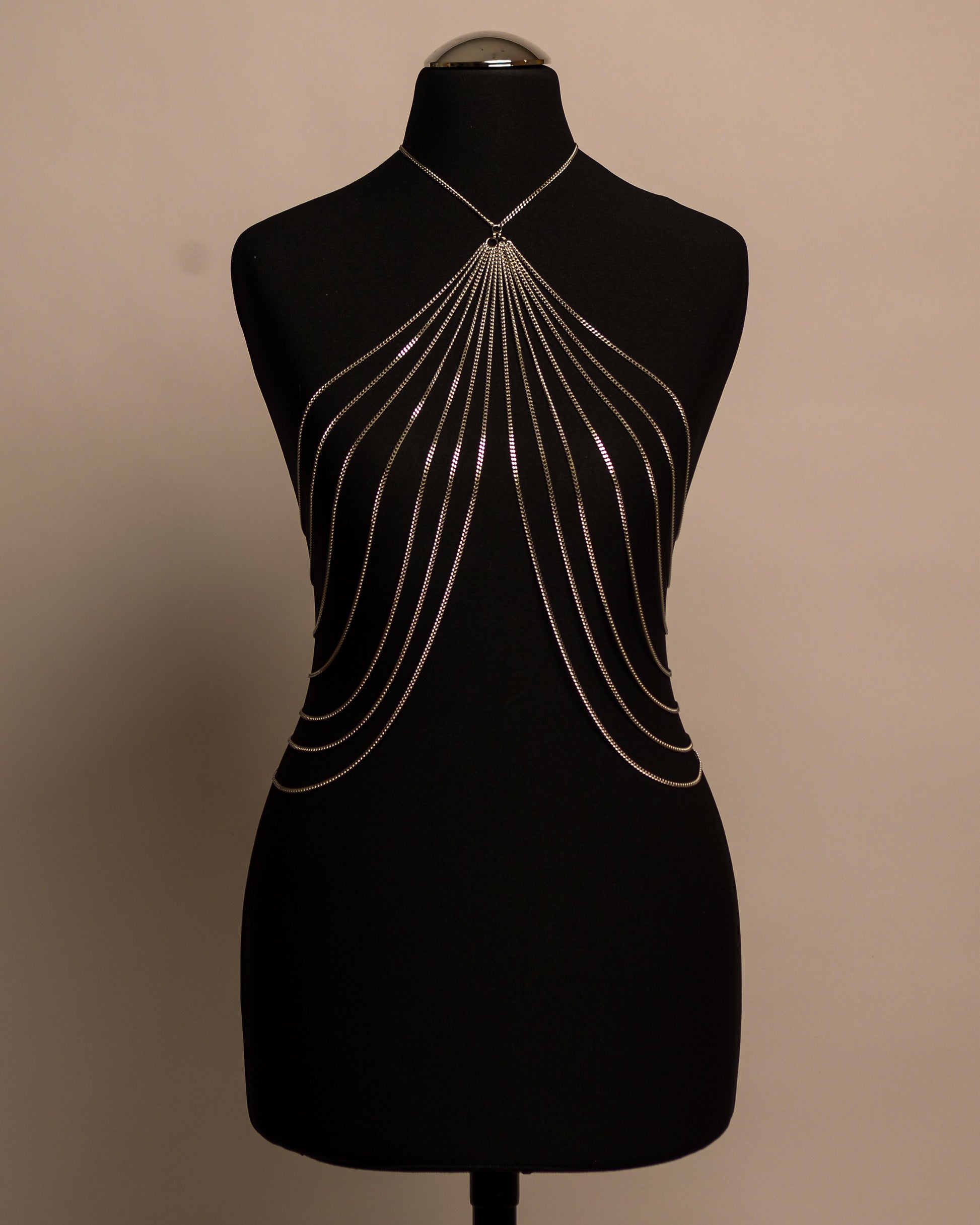 After Dark Top stainless steel body chain handgemaakt op maat