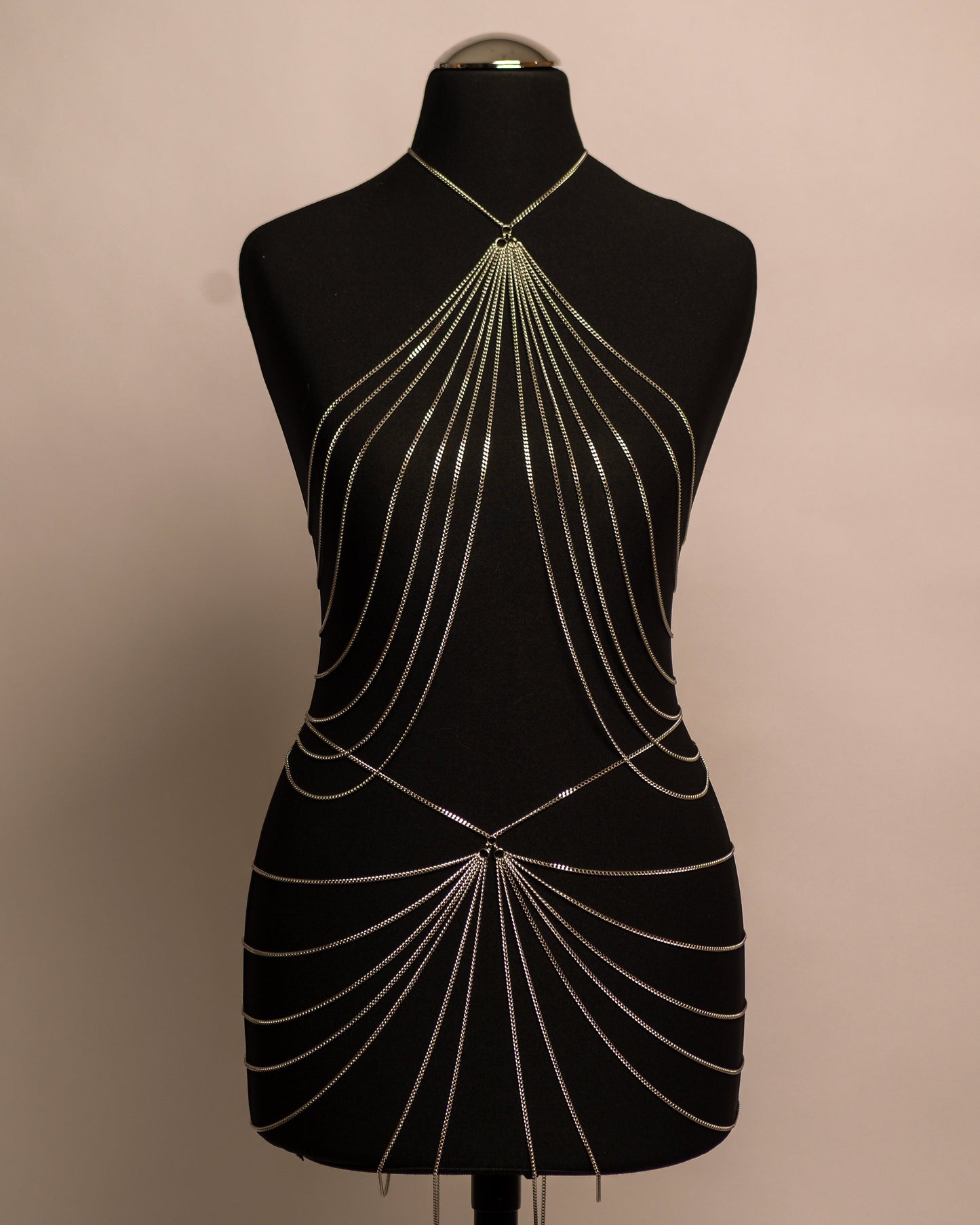 After Dark Top stainless steel body chain handgemaakt op maat