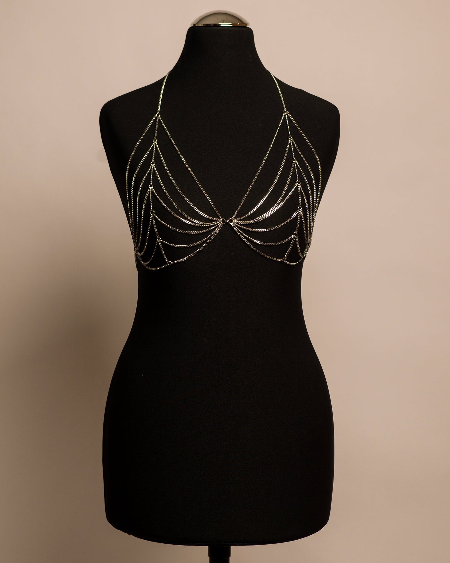 Diamond Top stainless steel body chain handgemaakt op maat
